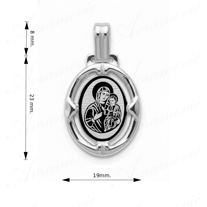 Privezak Bogorodica srebro 925